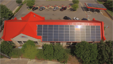 aerial view of car wash